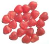 20 15mm Matte Crystal Red Marble Glass Heart Beads